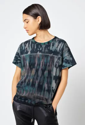 Reconstructed Oversized Tie Dye Tee / Oyster Shell