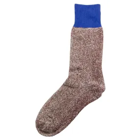 RoToTo - Doubleface Silk / Cotton Socks - Blue / Brown