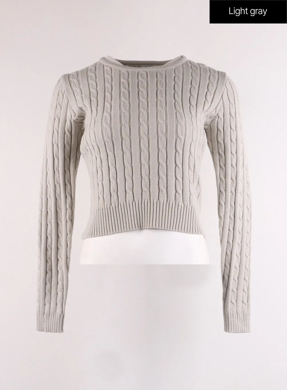 Round Neck Cable Knit Sweater IF402