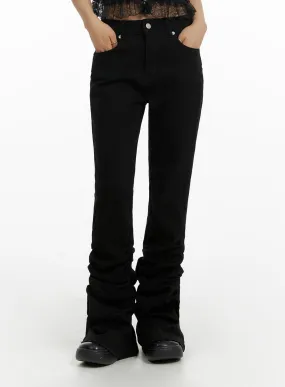 Slim Fit Shirred Bootcut Pants CF429