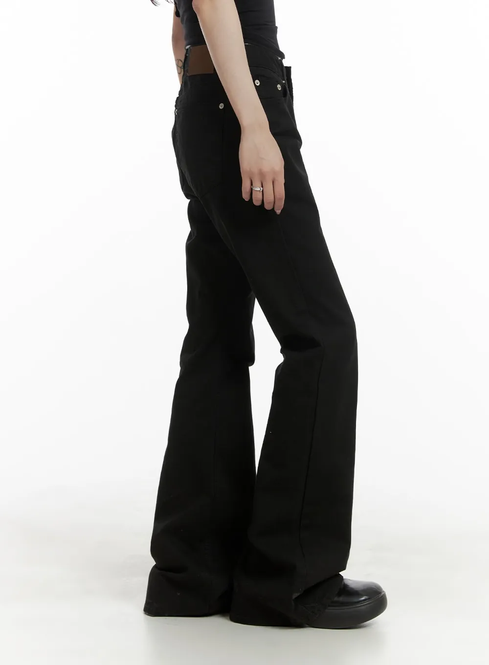 Solid Bootcut Pants CA408