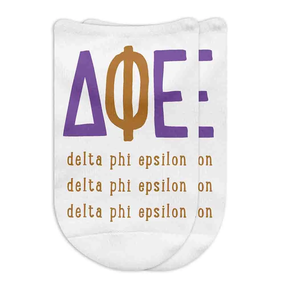 Sorority No Show Socks with Name and Letters