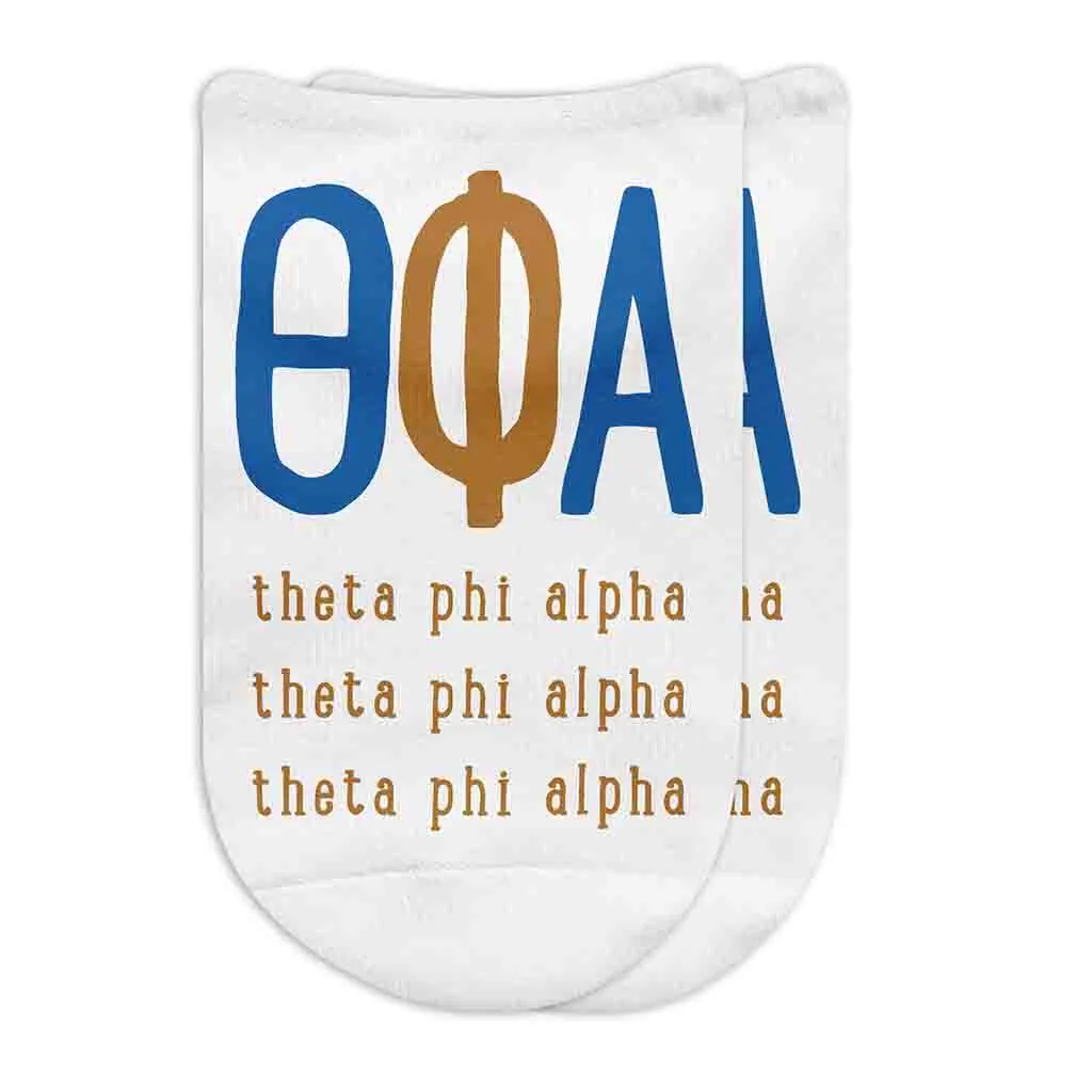 Sorority No Show Socks with Name and Letters