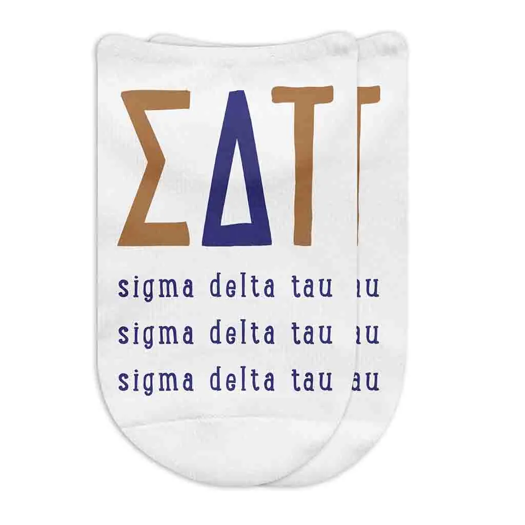 Sorority No Show Socks with Name and Letters