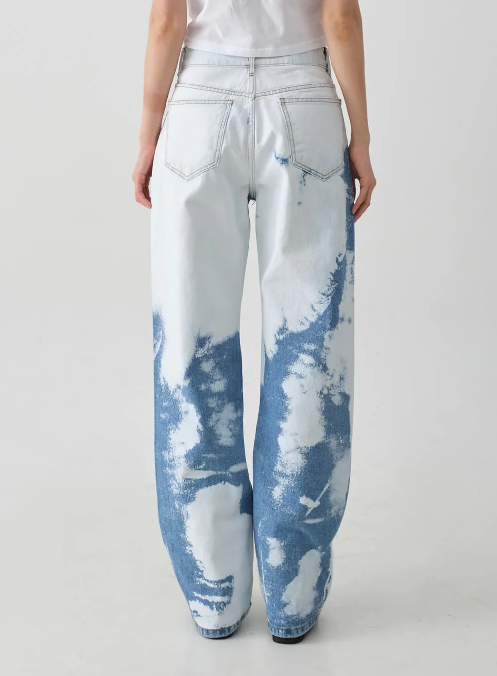 Tie-dye Wide Leg Denim Pants CJ03