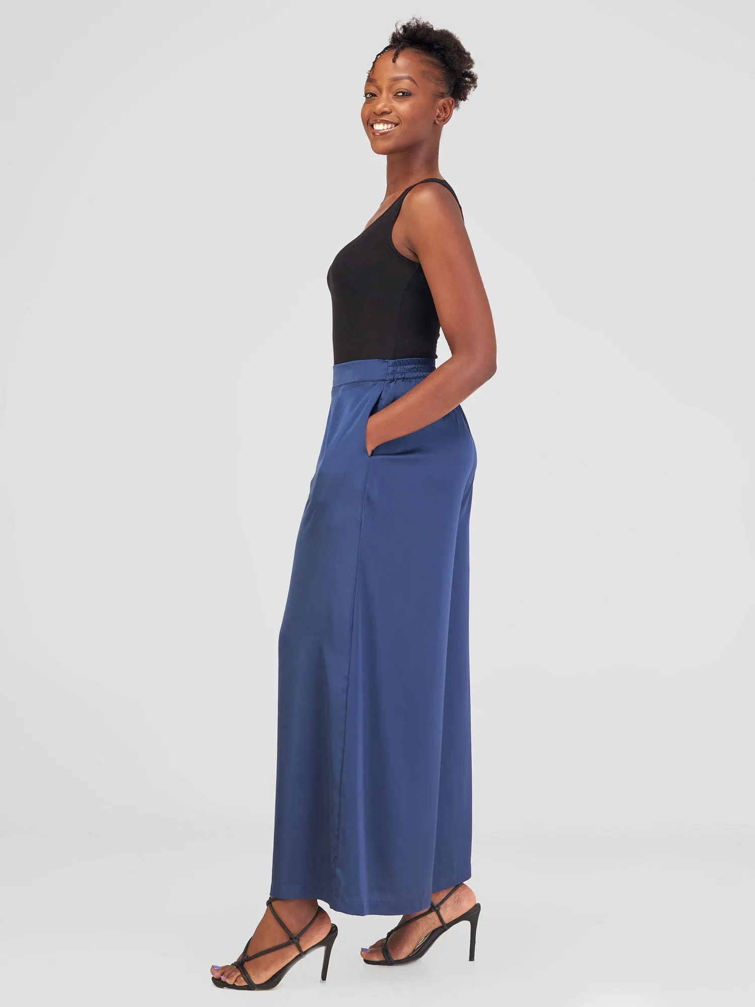 Vivo Alika High Waist Pants - Navy Blue