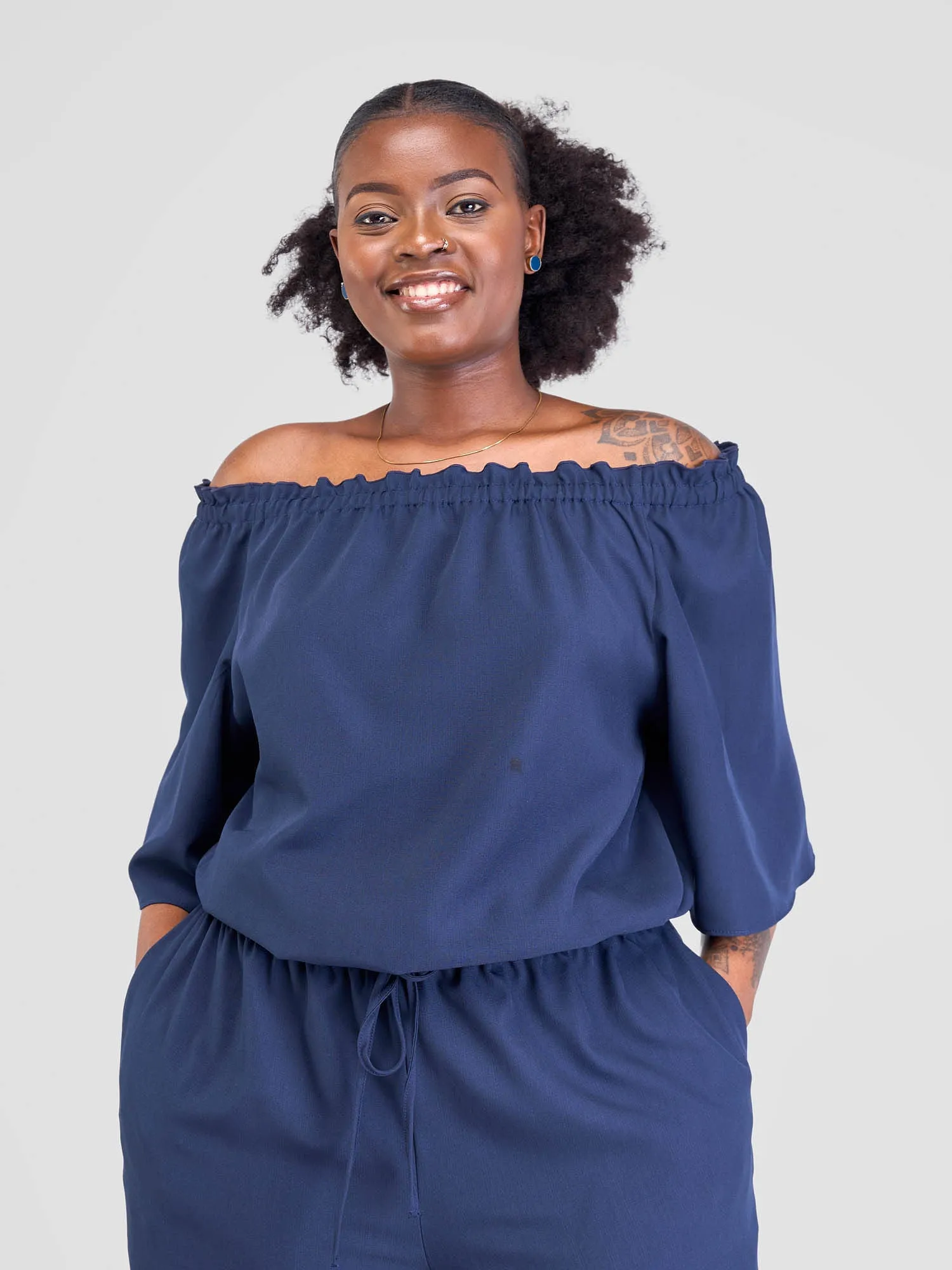 Vivo Situ Off Shoulder Top - Navy