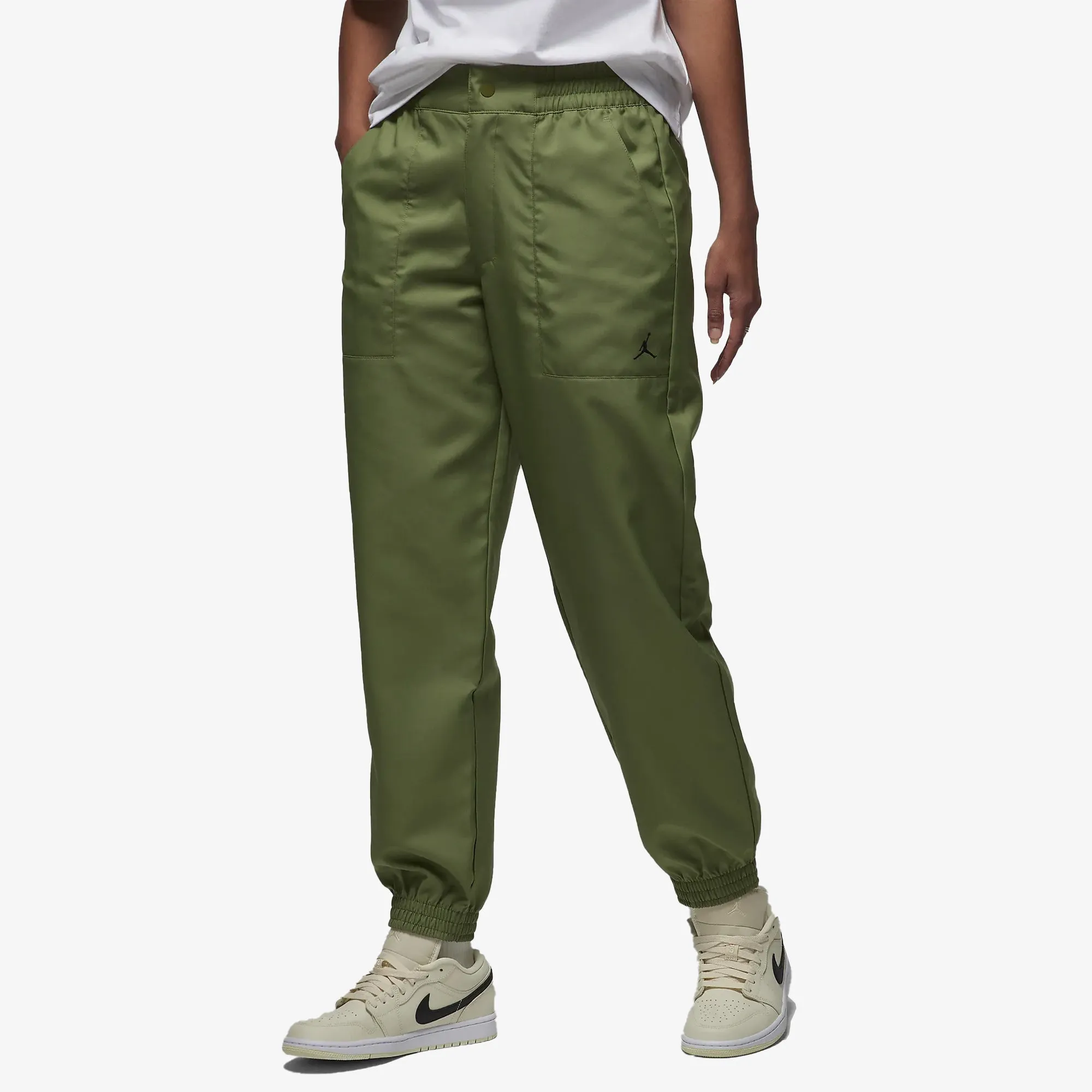 WMN'S WOVEN PANTS 'SKY J LT OLIVE/BLACK'