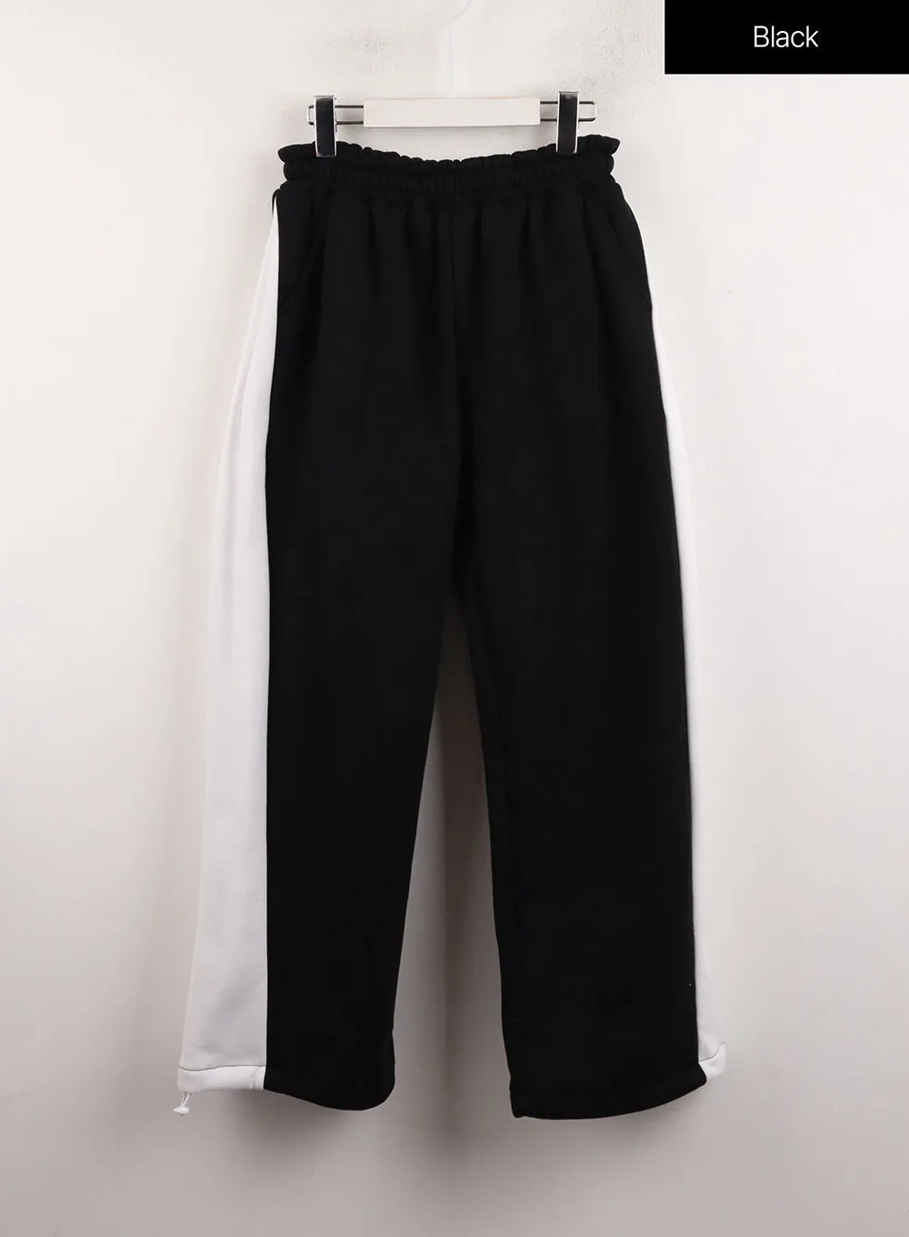 Y2K Mid Waist Contrasting Trim Wide Leg Trousers (UNISEX) CJ412