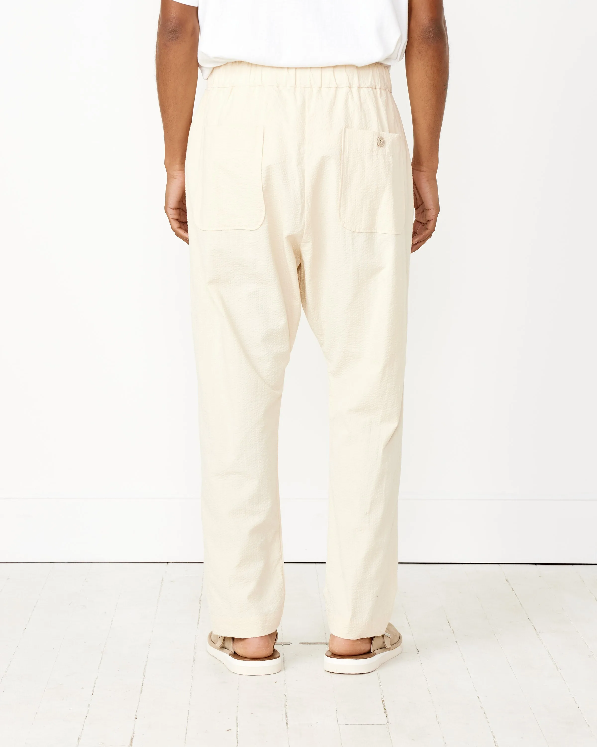 Yoyogi Seersucker Pant in Cream